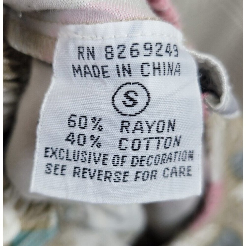 Vintage Circle Skirt Size Small long midi Floral Moth Cottagecore Elastic Waist - Picture 7 of 7